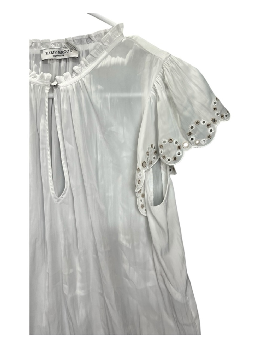 Ramy Brook Cream Ruffled Relaxed Blouse - Picture 7 of 15